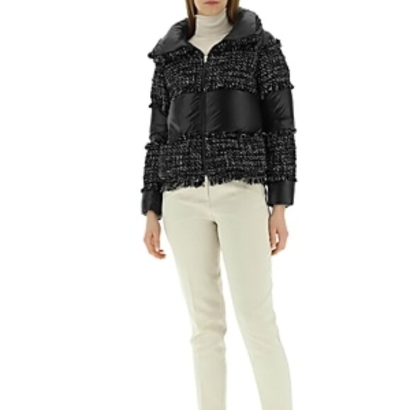 Herno Mixed Media Puffer Jacket Women's Size 4 Black - Picture 1 of 1